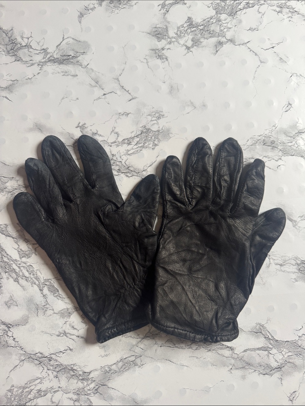 Fownes Leather Gloves Black Size 8 1/2